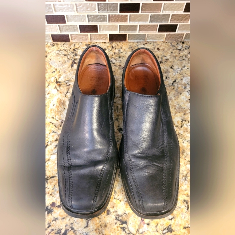 Men's Johnston Murphy XC4 Stanton Runoff Black Sheep Skin  Slip-On Loafers Shoes